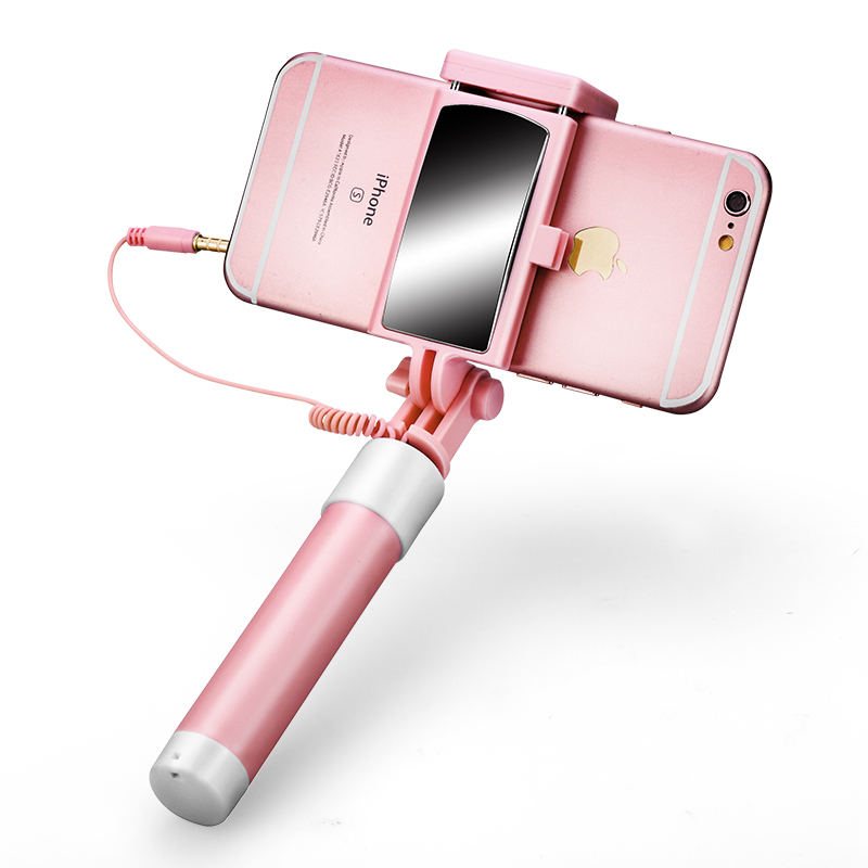 自拍杆苹果安卓通用型线控vivo手机迷你拍照神器适用华为oppo自牌干器