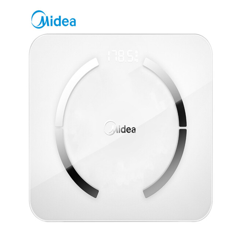 美的(Midea)智能体脂称 家用健康电子秤 led灯隐藏显示 蓝牙APP控制 MW-L1
