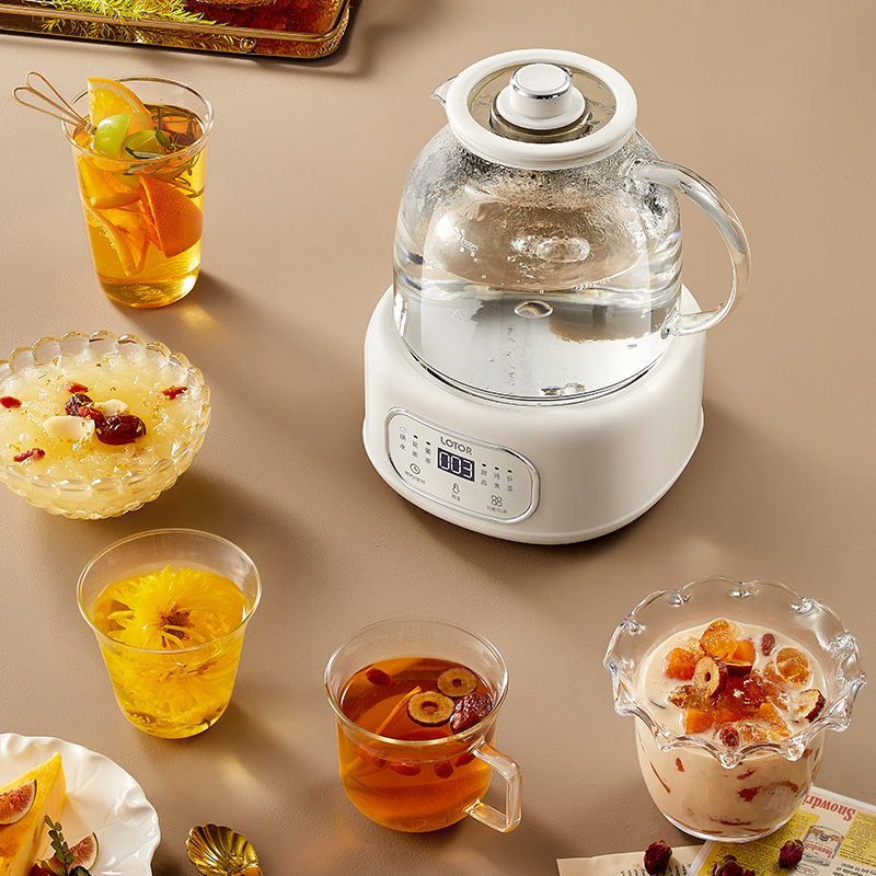 LOTOR养生壶1.7升煮茶壶办公室烧水壶恒温壶养生壶玻璃多功能煮茶器花茶壶高清大图