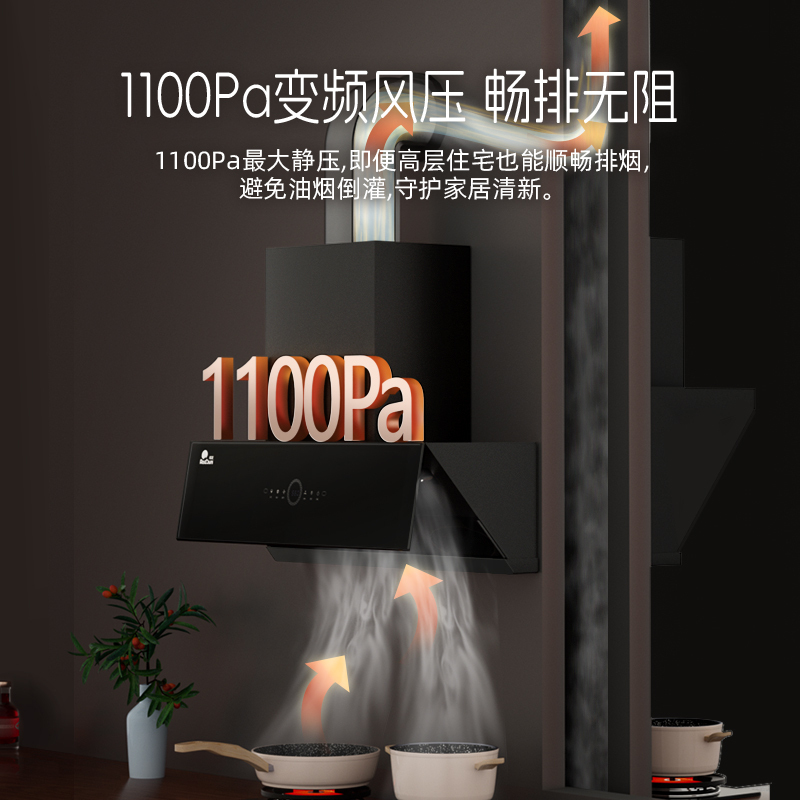 红日(RedSun)家用侧吸式油烟机 25立方大风量 70%高热效 一级能效烟灶套装 JEM26H+EX28B天然气