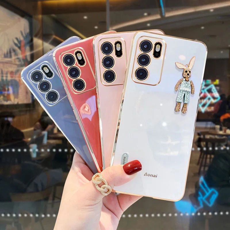 OPPOreno7pro+手机壳reno6硅胶防摔软壳reno5保护套reno4女外壳3 挂绳 [樱花紫]直边电镀