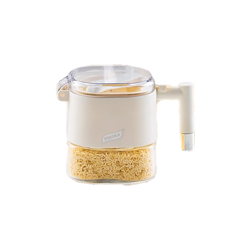 太力定量盐罐调料盒玻璃厨房调料罐防潮密封调味罐控量盐瓶调味瓶高清大图
