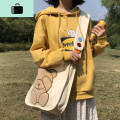 唐糖包袋/自制款可爱刺绣熊双面羊羔绒单肩斜挎包软萌妹帆布挎包NEWLAKE