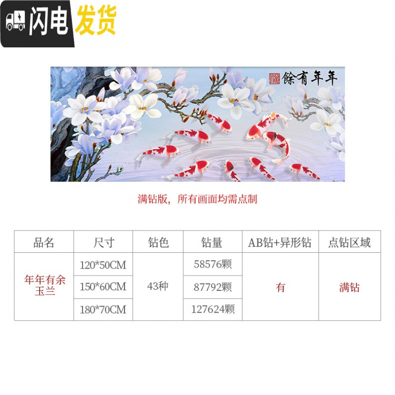 三维工匠钻石画2019年新款珠绣点砖石水晶十字绣客厅满钻九 画+银框[150*60cm]配套画框免去裱框烦恼8.5折优惠