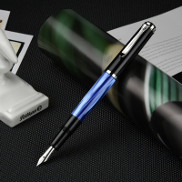 百利金(Pelikan )M205金笔大理石纹钢笔墨水礼盒套装 圆形礼盒