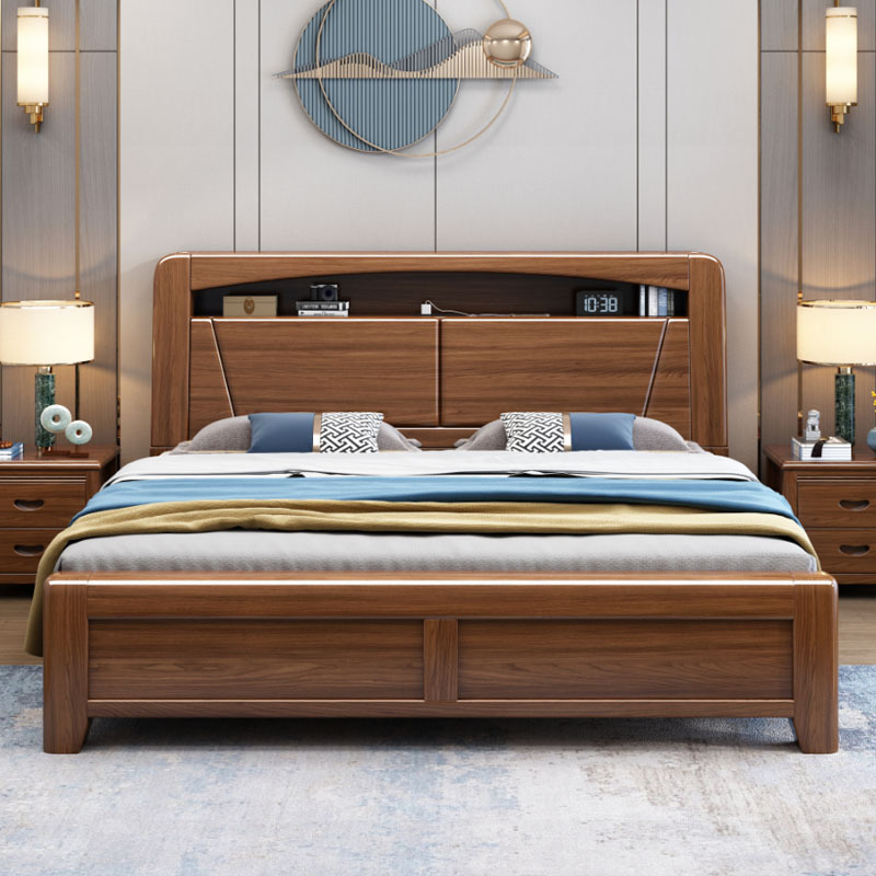 百冠环球金丝檀木实木床18米双人床现代简约15米新中式高箱储物主卧