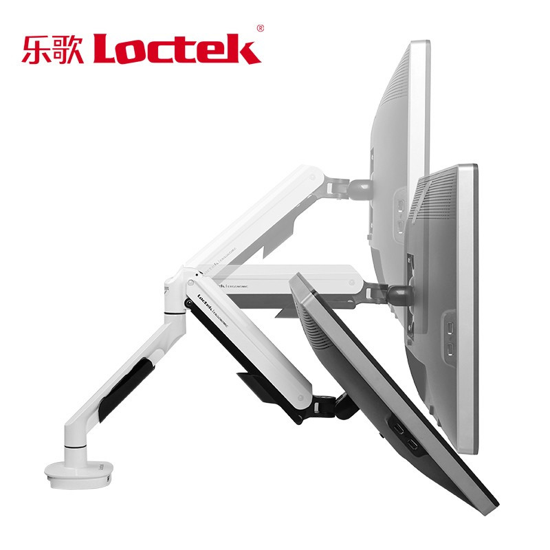 乐歌(Loctek)Q7 单屏支架电脑显示器支架 旋转升降伸缩支架 17-30英寸 白色 单位:副