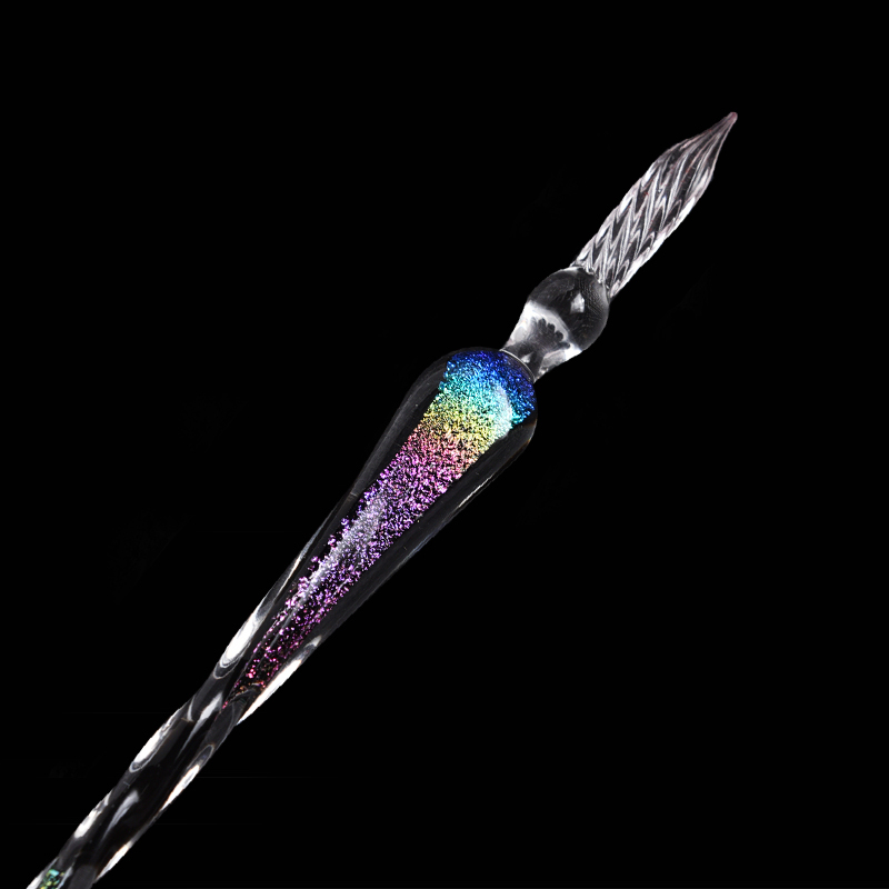 递乐3207网红玻璃笔星空水晶蘸水笔教师节礼物礼盒装七件套视频