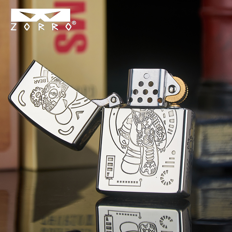 佐罗二代升级版机械熊防风煤油打火机卡通个性创意送男士礼物