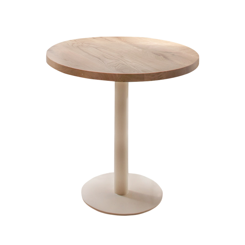 汐岩北欧风现代简约实木小圆桌子奶茶甜品店咖啡桌餐桌椅组合高清大图