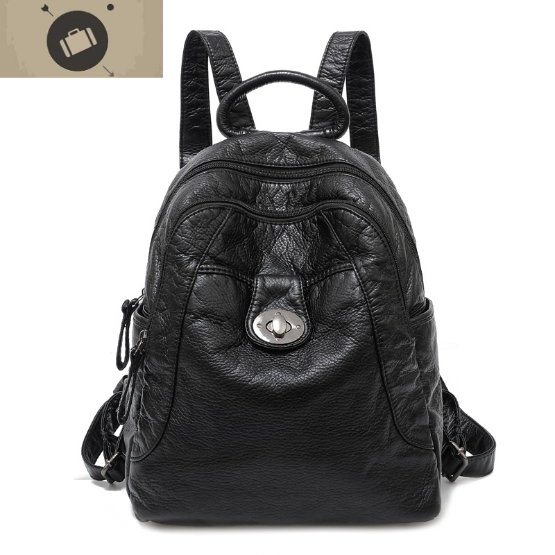 2020新款潮双肩包女软皮韩版百搭休闲书包时尚旅行2019女士小背包艾狄