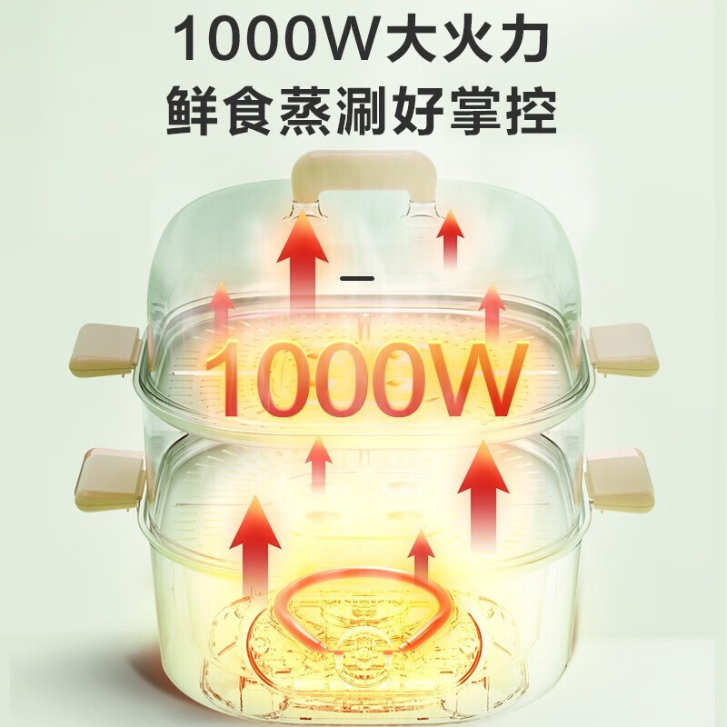 美的(Midea) 电蒸锅多功能智能防干烧家用大容量旋钮操控全自动蒸菜蒸汽神器蒸笼[蒸炖涮煮]MZ-ZG2323E301