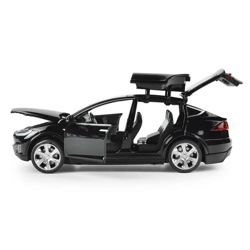 仿真特斯拉合金小汽车模型车儿童玩具车MODEL X回力车开 MODELX-蓝[简装]高清大图