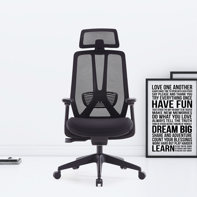 臻远ZY-7820 办公椅人体工学椅转椅电脑椅 白色3D升降扶手高清大图