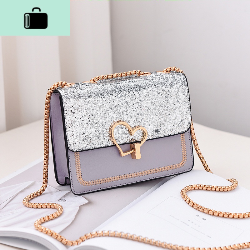 包包女2020新款日韩风百搭洋气时尚女包ins潮斜跨黑色链条单肩包NEWLAKE高清大图