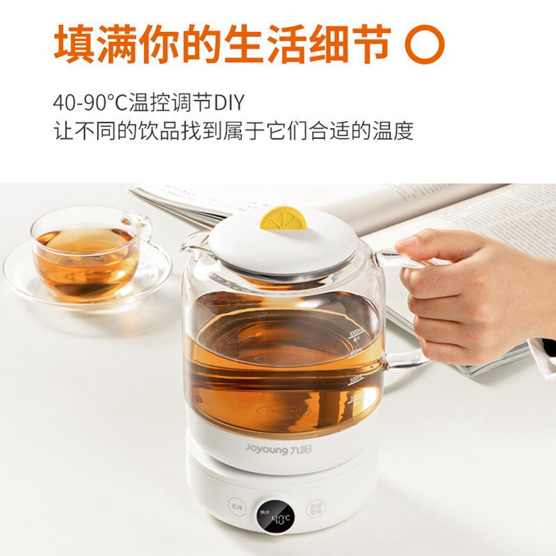 九阳(Joyoung)养生壶 家用燕窝壶多功能电烧水壶煮茶器迷你高硼硅玻璃开水壶办公室小型花茶壶泡茶器 K10-D605