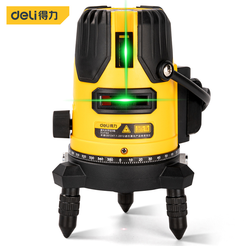 得力(deli)DL4163激光水平仪 LD5线塑盒单电 高精度红外线自动打线5线投线仪
