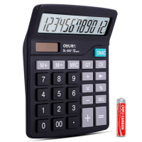 得力837 双电源轻便桌面计算器 12位大屏桌面计算机6台/组 黑色