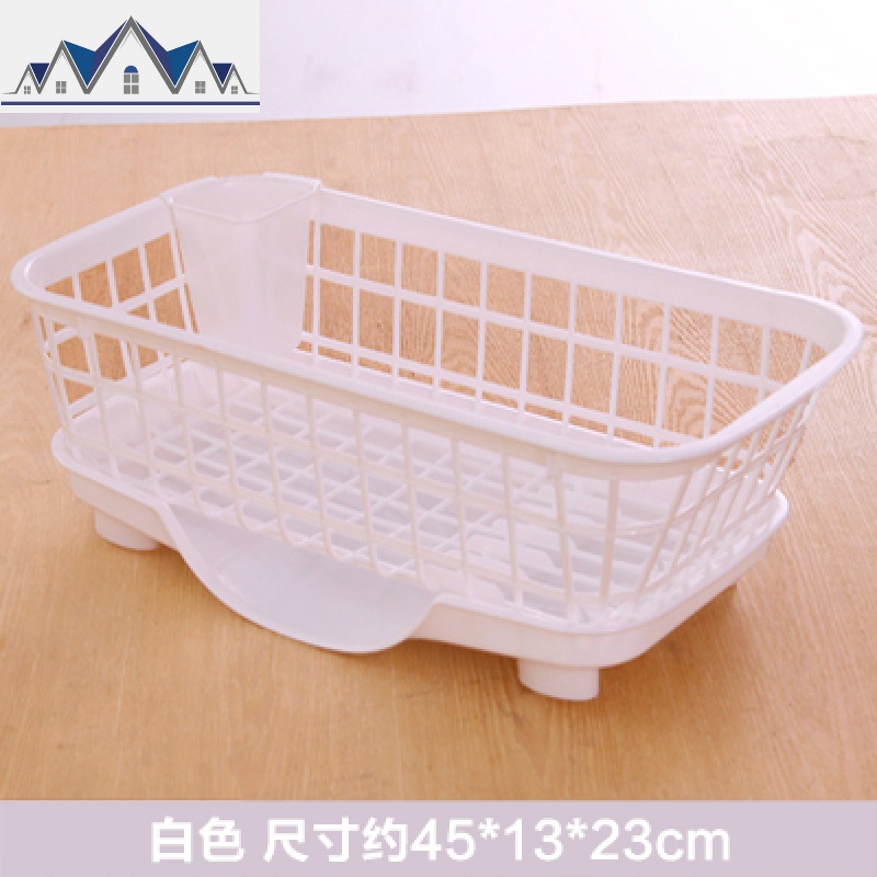 厨房放碗架沥水架置物架塑料收纳架餐具架子碗筷收纳盒碗柜_35_417 白色