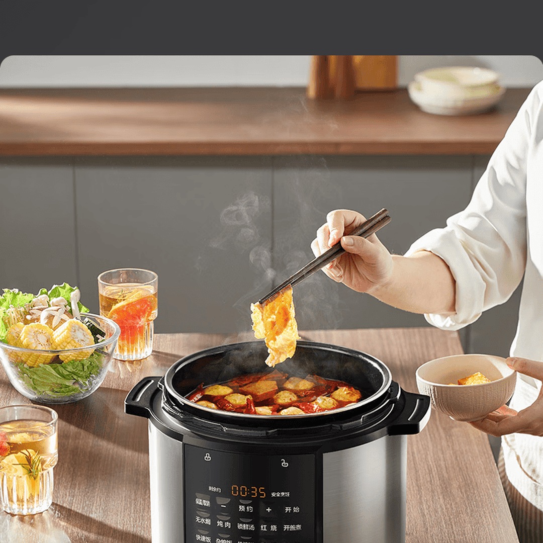 美的(Midea)高压锅5升1000W双胆祛脂煲汤煮粥电压力锅家用MY-E5126 5L [一锅双胆][祛腥提鲜]高清大图