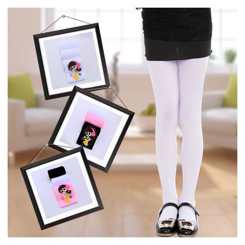 儿童连裤袜春秋女童舞蹈袜白色丝袜学生舞蹈袜子练功女童打底裤