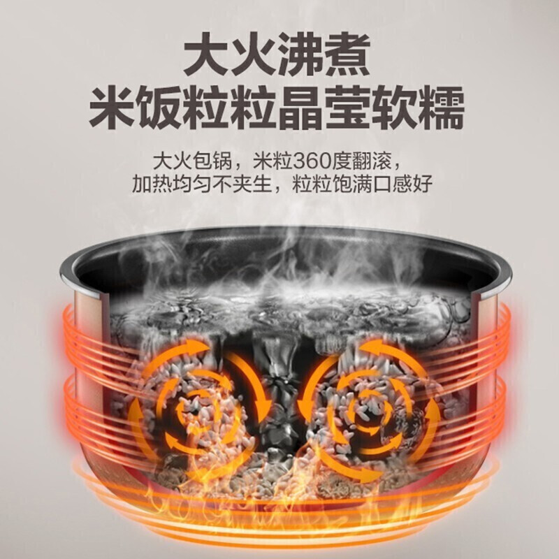 美的(Midea)电饭煲智能电饭锅家用4L升多功能米汤分离电饭煲大容量24H智能预约蒸煮米饭锅 [MB-40LR80]