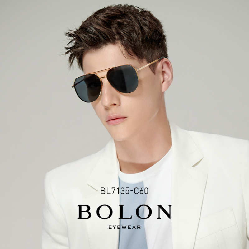 BOLON暴龙眼镜2021新品太阳镜男士偏光蛤蟆镜飞行员框墨镜BL7135