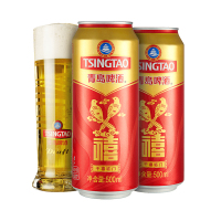 青岛啤酒(TSINGTAO)千禧临门 10度 500ml*12罐整箱装 官方直营