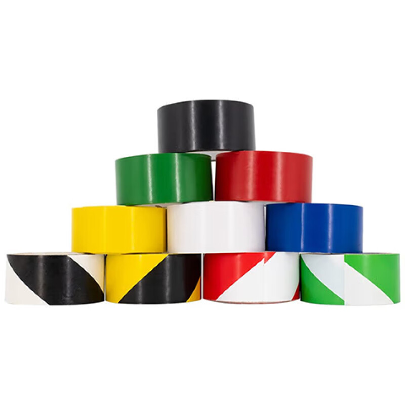曼朗(MANLANG)车间划线安全标识胶带PVC斑马线警示胶带 黄色1卷48mm*16y