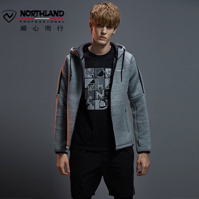 诺诗兰(NORTHLAND)户外休闲衣户外秋冬男女情侣款防风保暖弹力运动花灰绒外套GL065707/GL062708