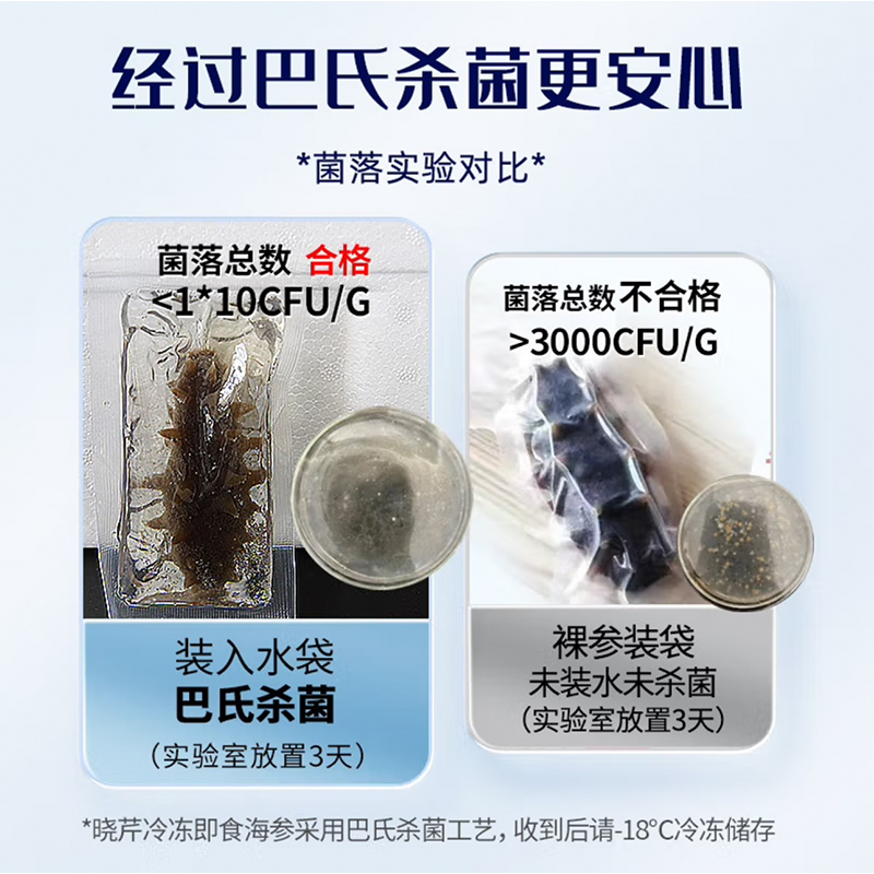 [苏鲜生推荐]晓芹 大连即食海参 1000g16-24只 辽刺参 海鲜水产 海参礼盒高清大图