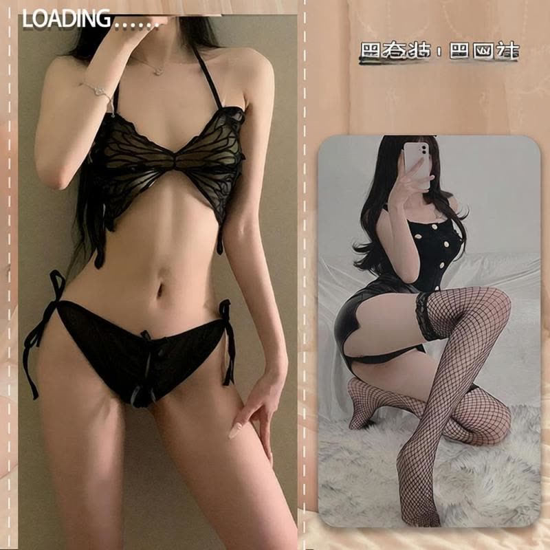 硕遥情趣内衣性感蝴蝶肚兜系带大码火辣诱惑制服免脱睡衣套装268图片