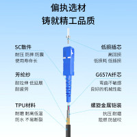 博扬 单模八芯室外光缆 铠装防水TPU SC-SC+300米+手提式放缆车带滑轮 BY-8SYC-SC300M