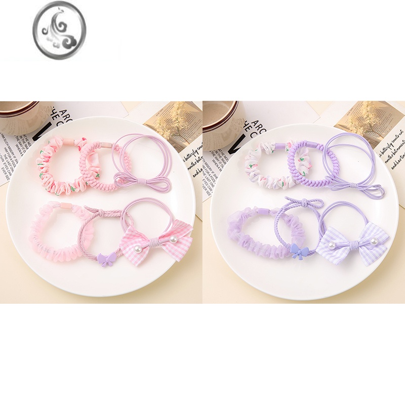 JiMi皮筋头绳女小清新高颜值发圈个性简约森女ins发绳成人扎头橡皮筋 小清新粉色六件套+小清新紫色六件套 均码