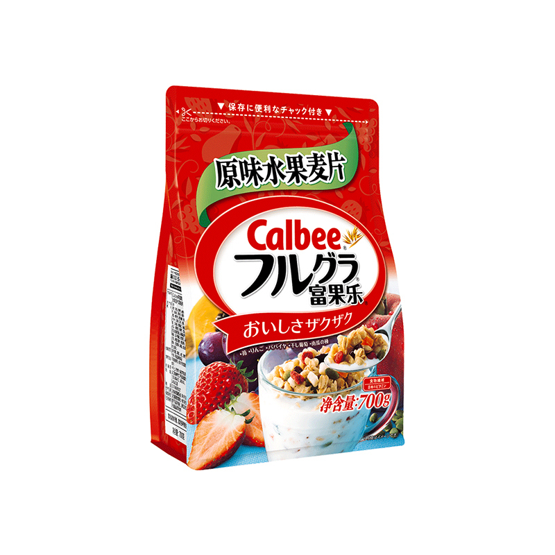日本进口calbee牌富果乐水果麦片700g*2袋营养麦片早餐代餐即食冲饮