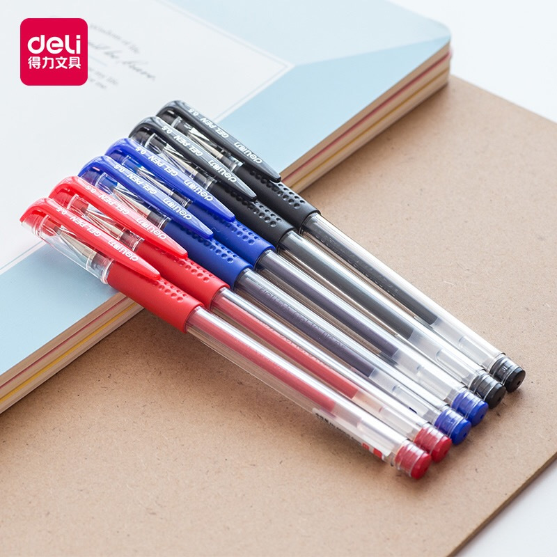 得力6600es中性笔红色