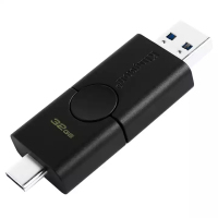 [免邮]金士顿(Kingston)32GB U盘 DTDE手机电脑两用优盘USB3.2 Type-C双接口 黑色