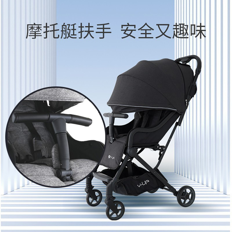 吉宝宝婴儿推车可坐可躺轻便折叠简易便携式高景观宝宝推车伞车溜娃神器婴儿手推车减震[经典黑]