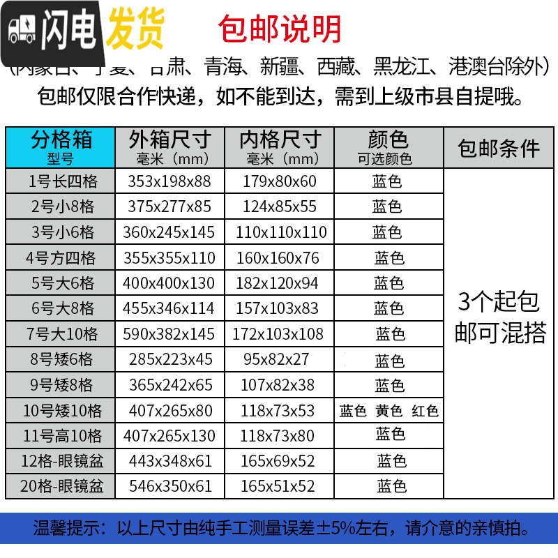 三维工匠F8零件分格箱多格小螺丝分类收纳配件盒塑料盒子工具五金分隔胶盒收纳盒高清大图