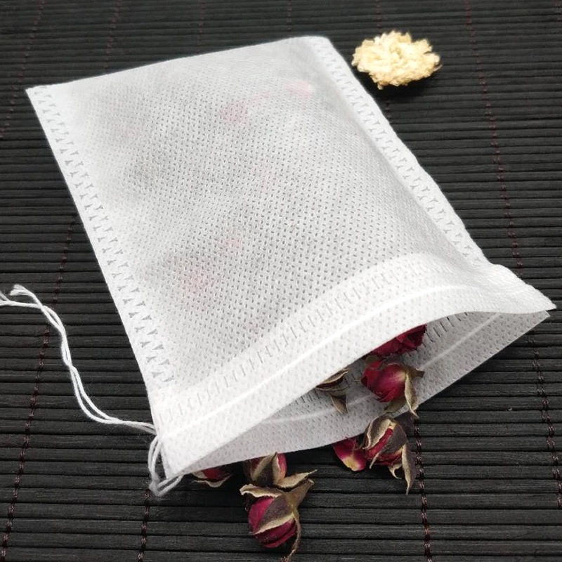 册宣 一次性无纺布抽绳茶包袋隔渣过滤袋卤料中药袋 抽绳15*20cm 100只装高清大图