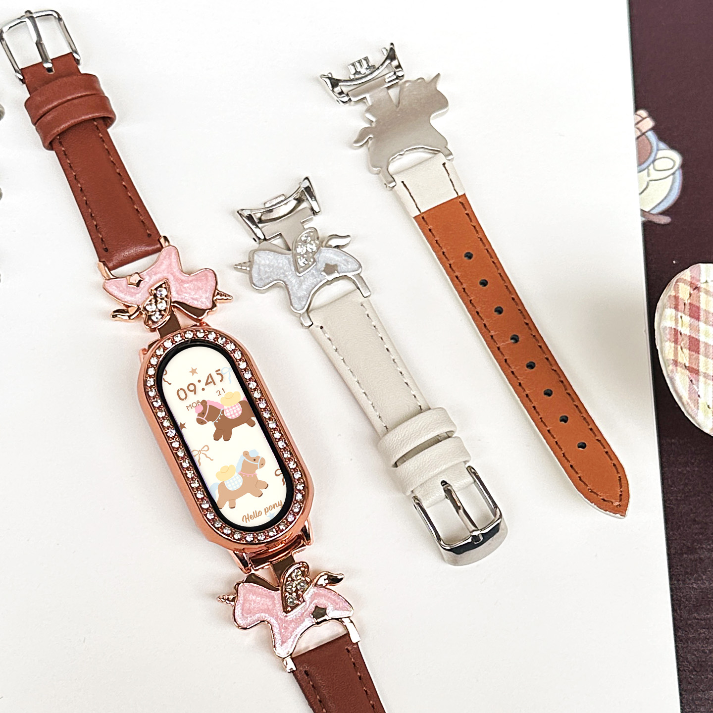 猫咪毛绒挂脖套适用小天才Z11电话手表表带3139B