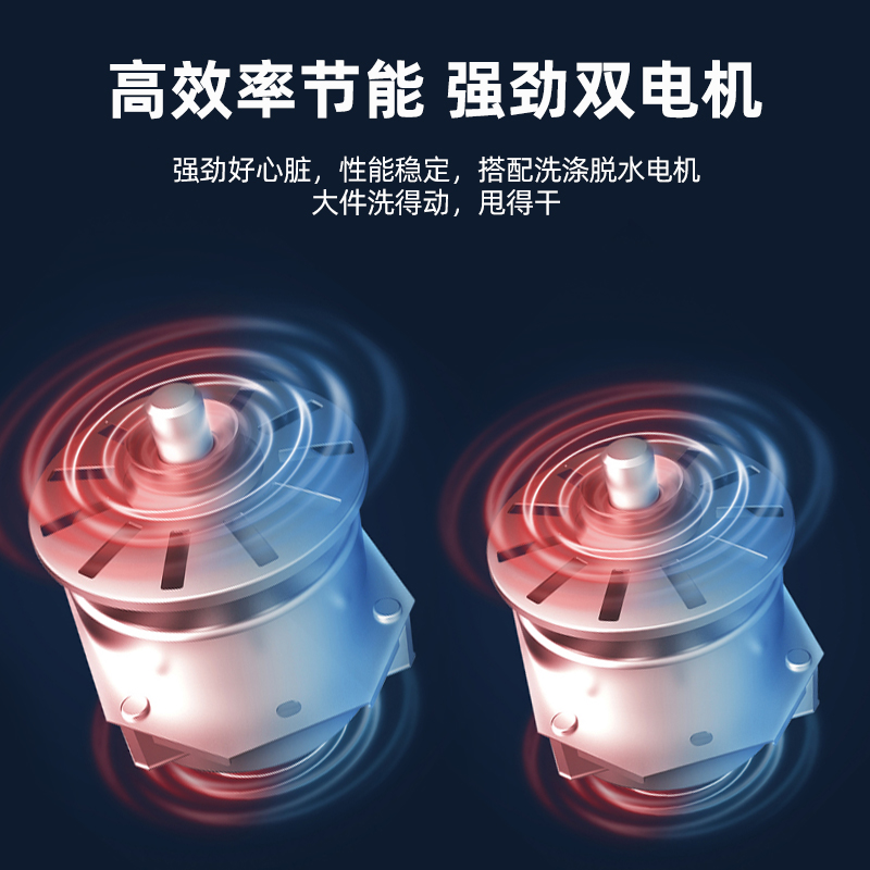 小鸭12公斤双缸洗衣机半自动双缸双筒家用大容量波轮洗脱两用 可单洗单脱水 格雅青色高清大图