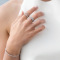 APM Monaco Z字形情侣银手链女S925银手串AB3363OX