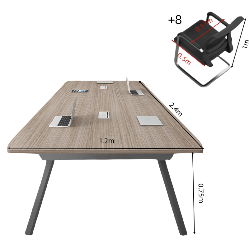 璎蕙 会议桌椅1.8*0.8*0.75m套高清大图