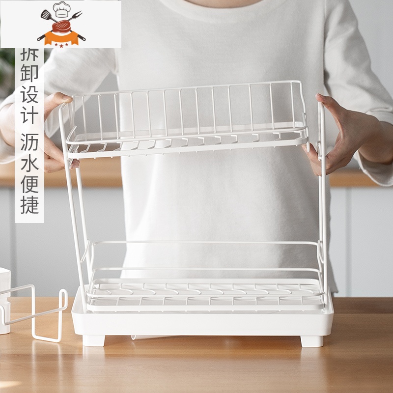 厨房碗架水槽沥水架餐具放碗筷架沥碗柜碗碟架置物架 敬平 单层宽款餐具架高清大图