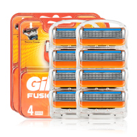 吉列(GILLETTE)手动剃须刀 锋隐剃须刀锋速5手动吉利5层及以上刮胡刀头 锋隐致顺致护冰酷刀片 8刀头[无刀架]