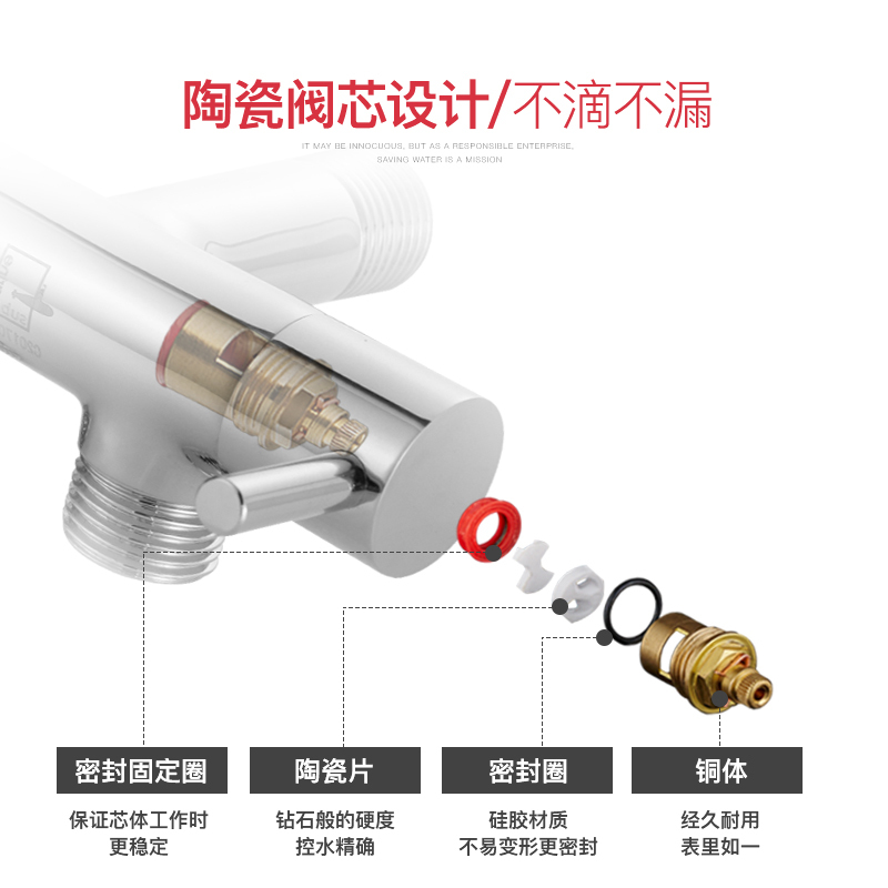 潜水艇一进二出三通角阀一分二双出水两出洗衣机全铜分水阀门开关