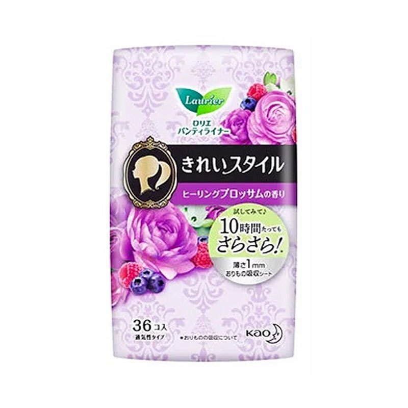 [丝薄透气卫生巾]花王KAO乐而雅(laurier)丝薄透气干爽舒适贴身花香型卫生护垫 日夜用140mm 36片 棉柔
