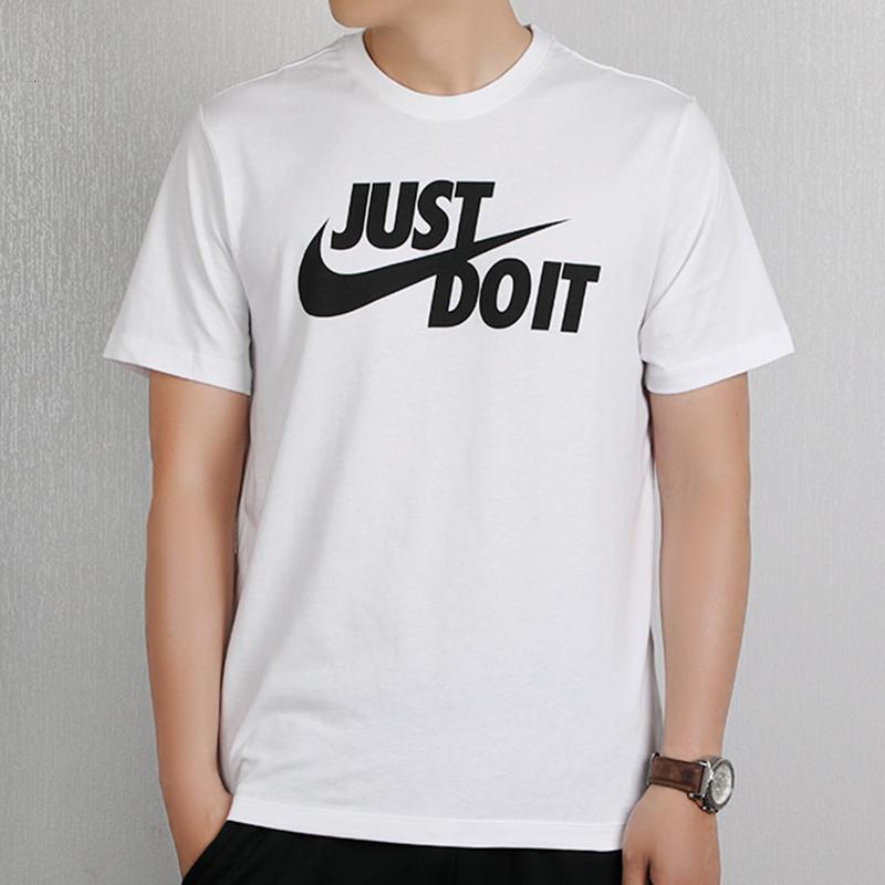 nike耐克短袖t恤男2019夏季新款justdoit圆领透气运动时尚休闲白色ar