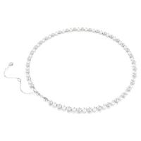 Swarovski/施华洛世奇精致优雅镀铑项链白钻珍珠女士可调节链坠时